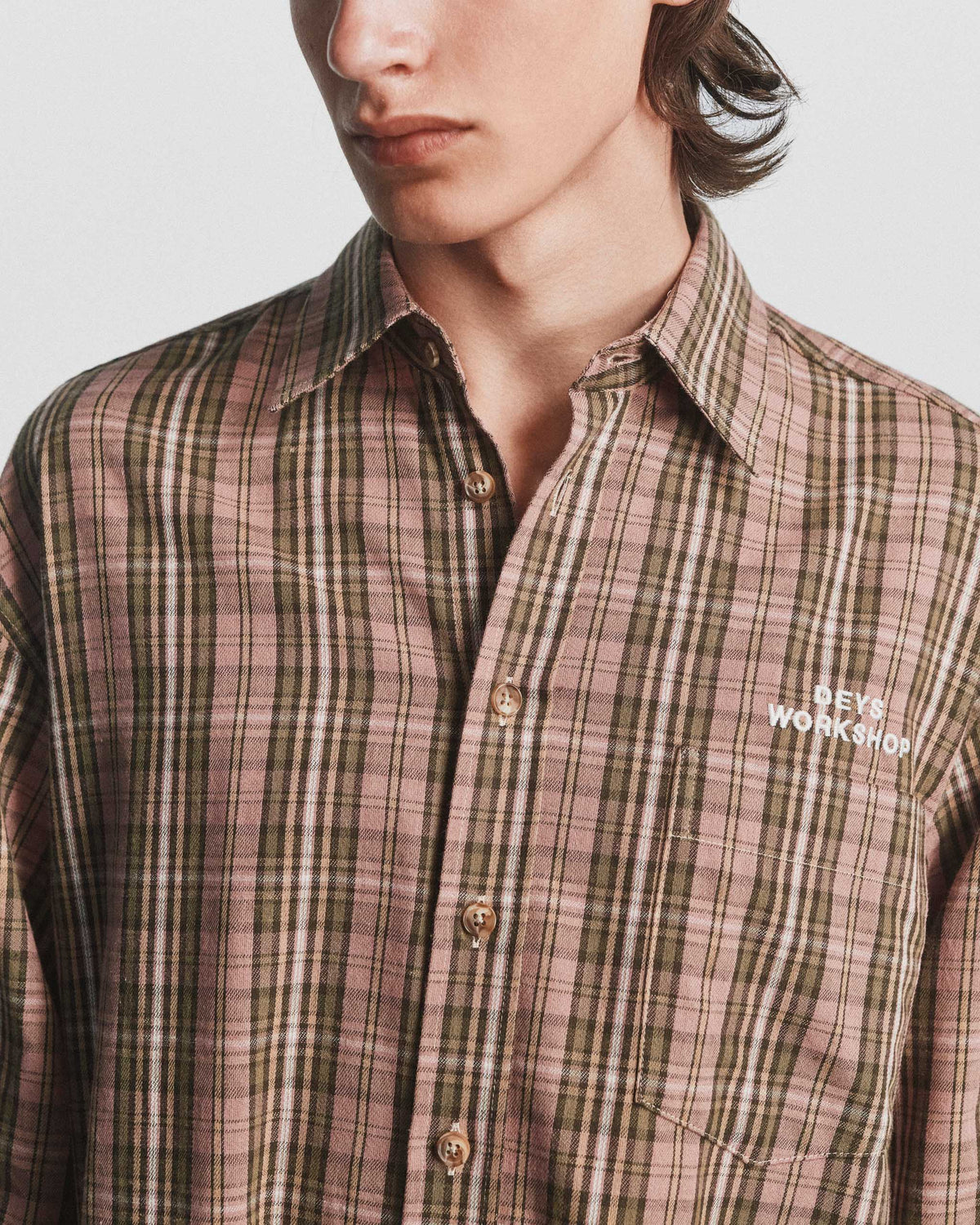 Colton Flannel - Pink Check detail