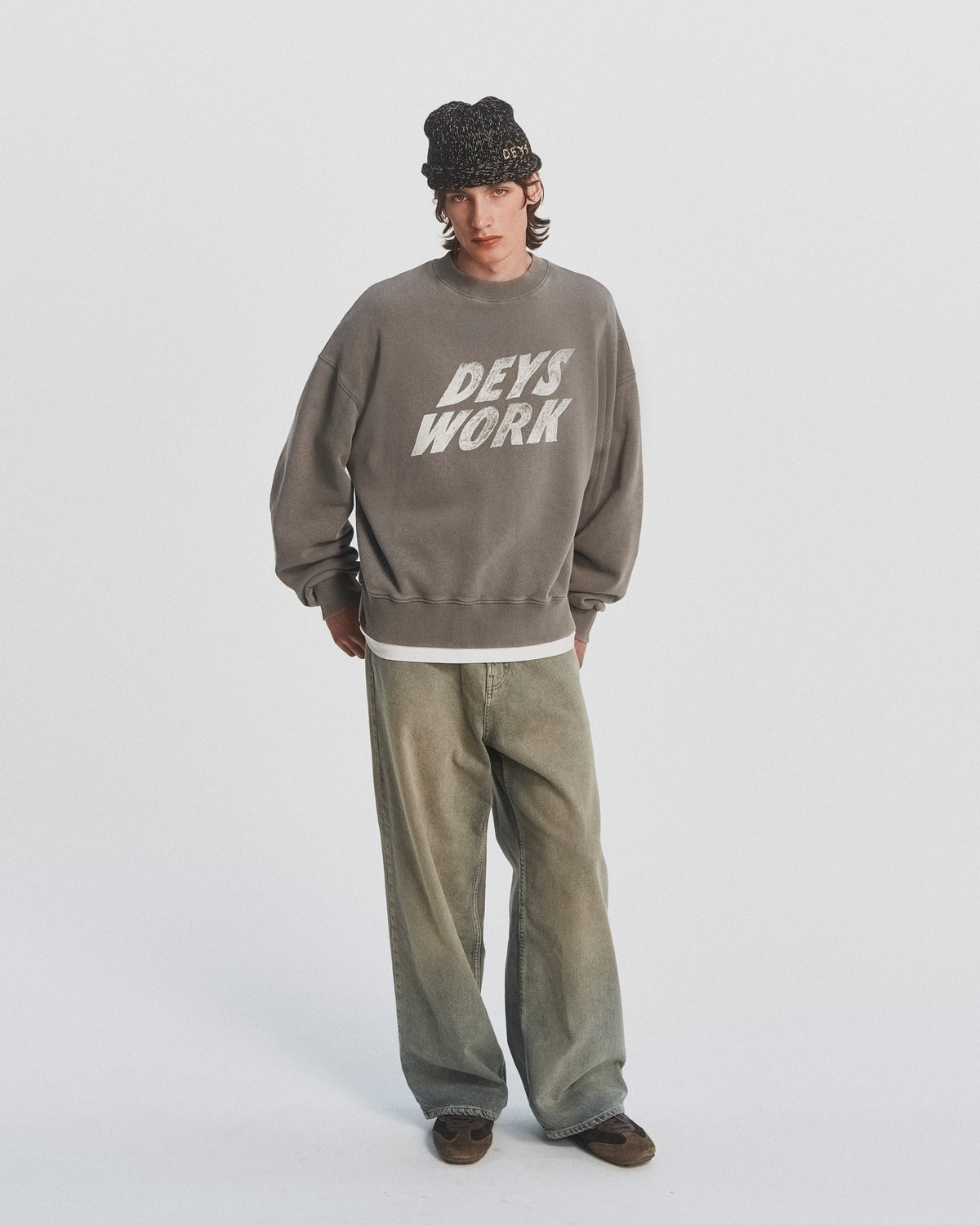 Moreno Crewneck - Washed Grey — view 1