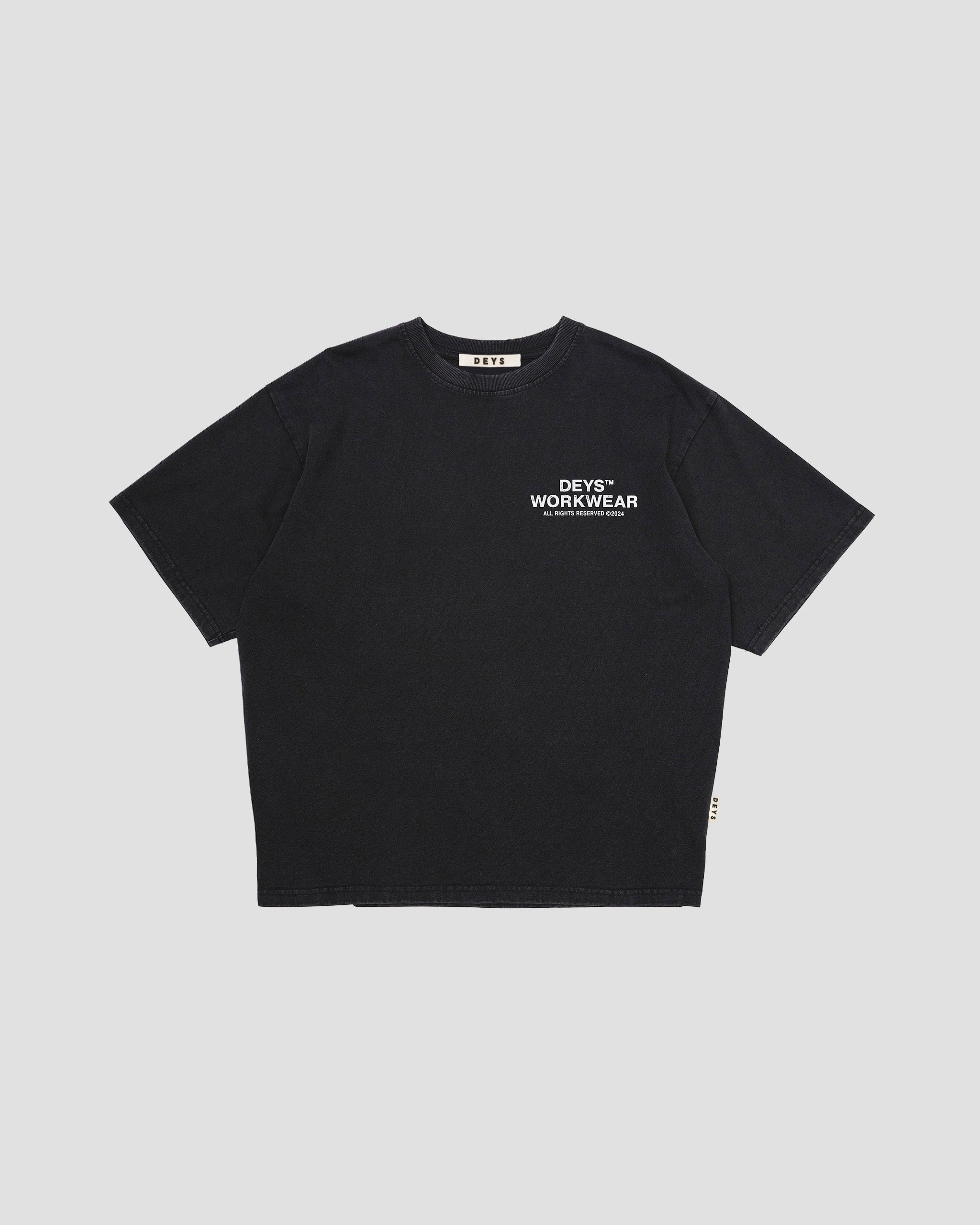 Hillside Tee - Washed Black – DEYS WORK