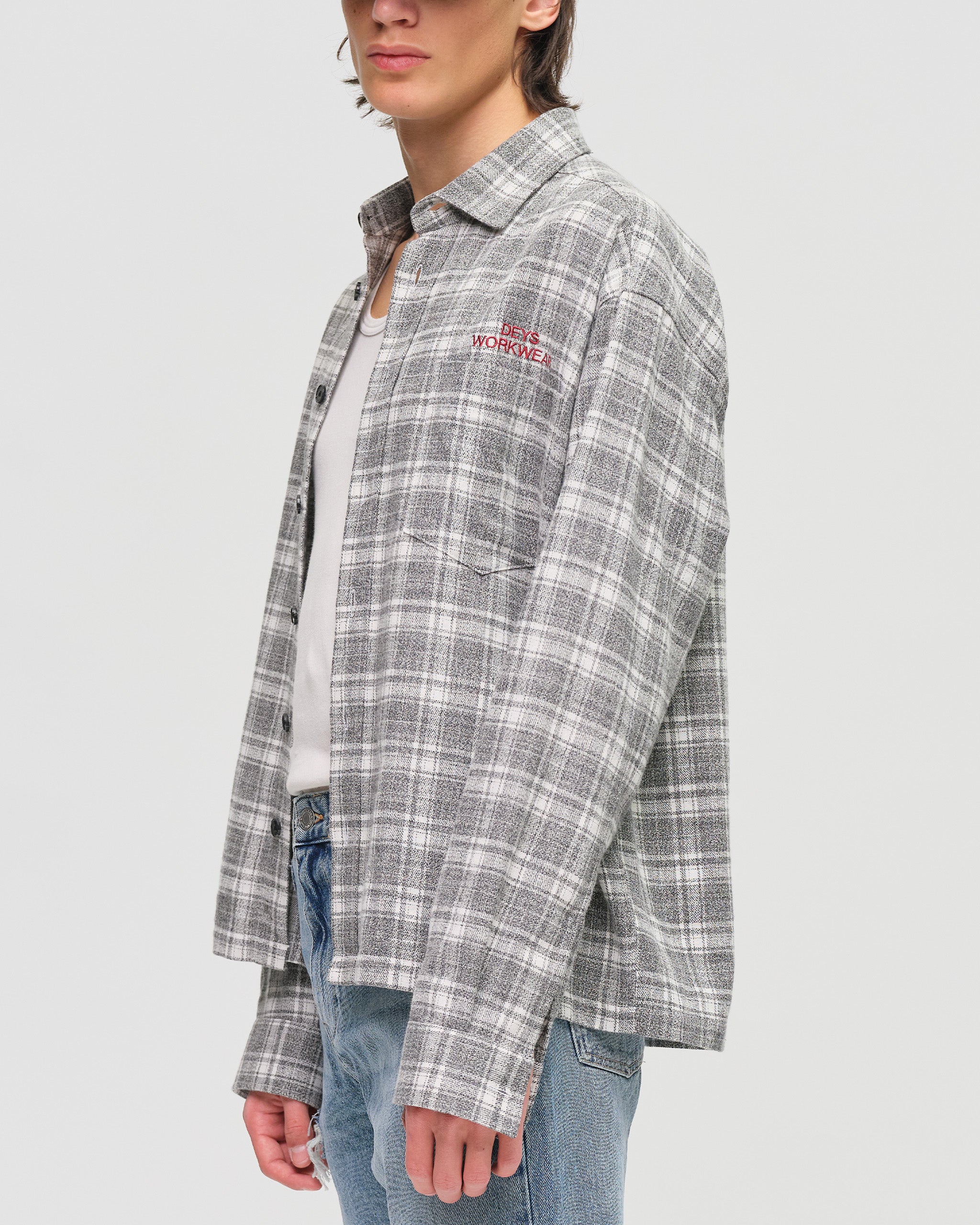 Bellflower Spring Flannel - Charcoal Check
