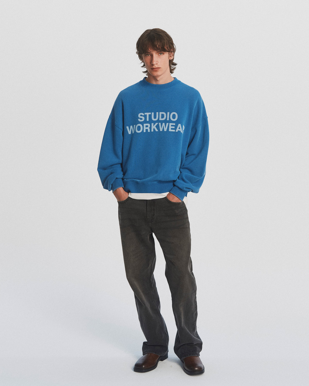 Lawndale Crewneck - Washed Blue — view 1